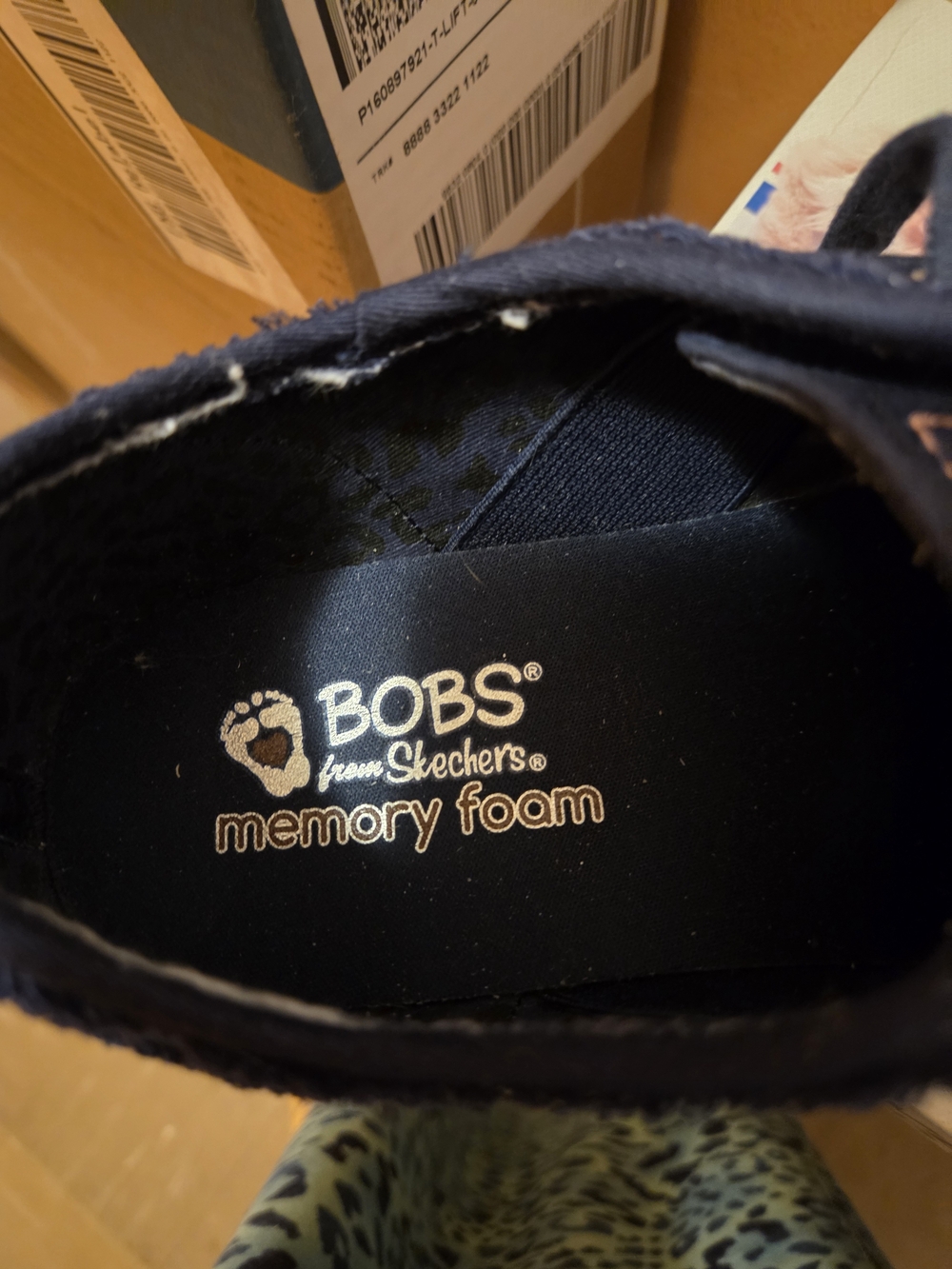 Skechers BOBS Navy and Rose Gold Memory Foam Slip-On Sneakers - Picture 2 of 5